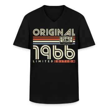 60 Geburtstag 1966 Jahrgang Vintage Retro Geschenk - Männer-T-Shirt mit V-Ausschnitt - Schwarz - Vorne - AI Model Male 178 dark (178cm)