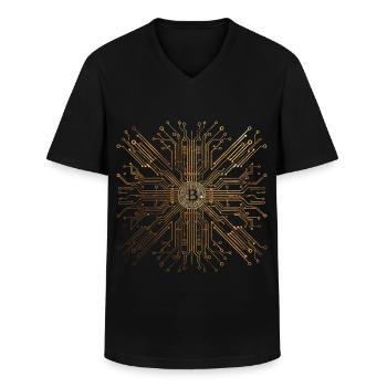 Platine Core cpu Computer Nerd pc humor geek code - Männer-T-Shirt mit V-Ausschnitt - Schwarz - Vorne - AI Model Male 178 dark (178cm)