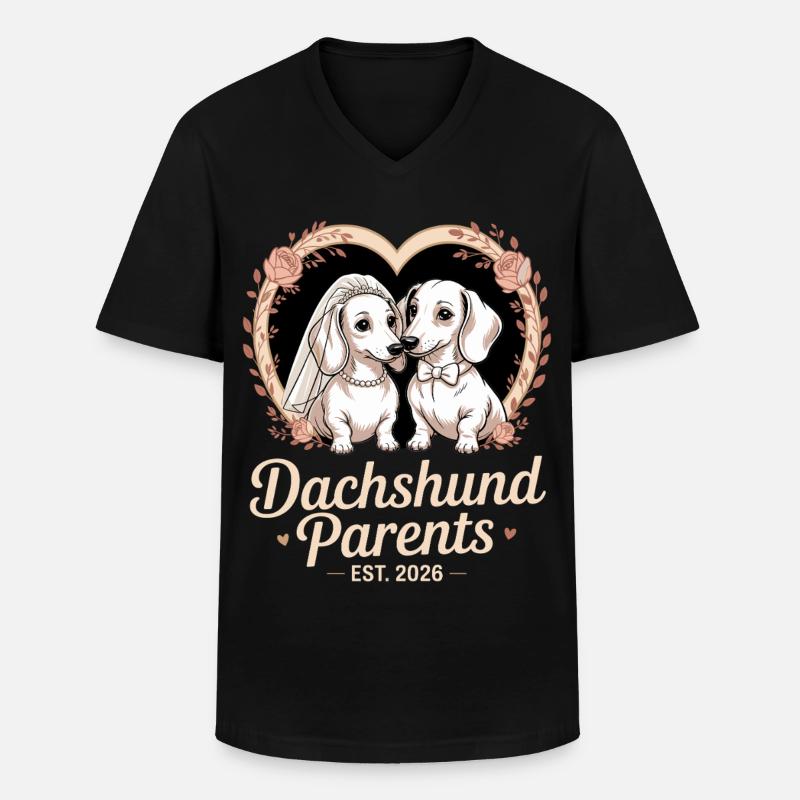 Dackel Eltern 2026 - Männer-T-Shirt mit V-Ausschnitt - Schwarz