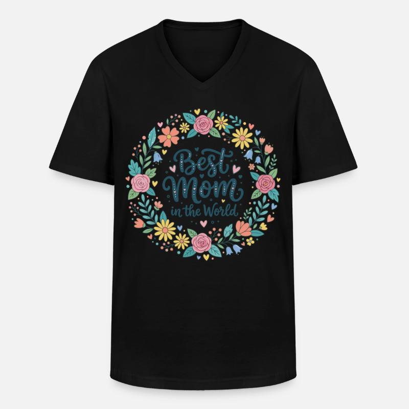 Beste Mama - Männer-T-Shirt mit V-Ausschnitt - Schwarz