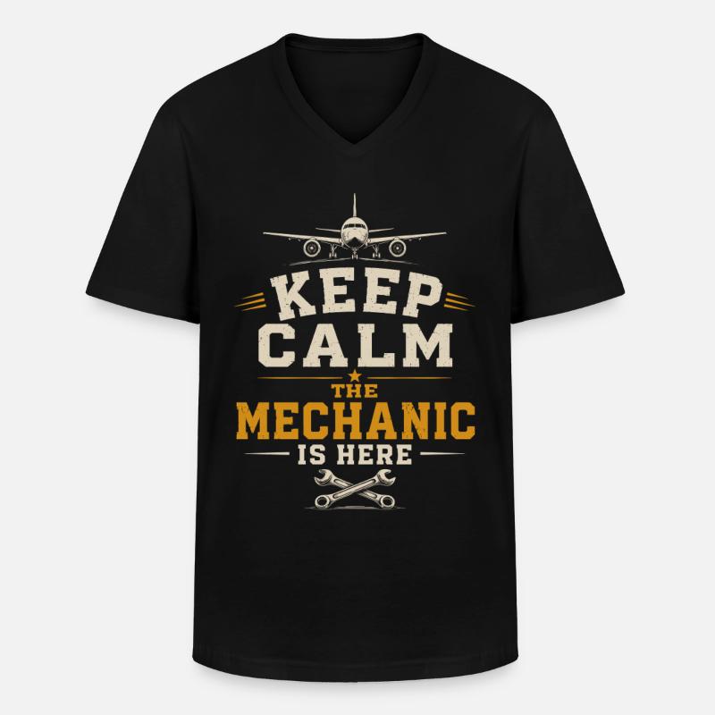Flugzeugtechnik Luftfahrt Ingenieur Beruf - Männer-T-Shirt mit V-Ausschnitt - Schwarz