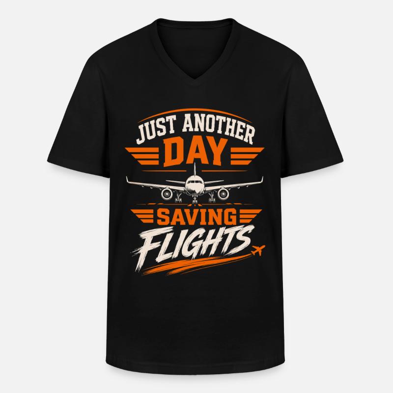 Luftfahrt Technik Wartung Flugzeug Profi - Männer-T-Shirt mit V-Ausschnitt - Schwarz