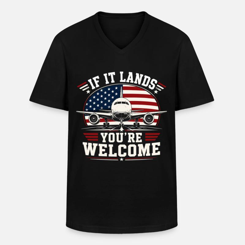 Luftfahrt Techniker Flugzeug Wartung - Männer-T-Shirt mit V-Ausschnitt - Schwarz