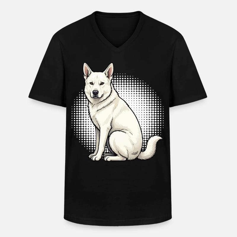 Weißer Schäferhund Schäferhund Schäferhunde - Männer-T-Shirt mit V-Ausschnitt - Schwarz