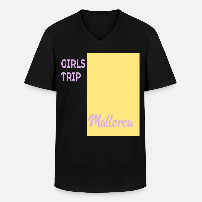 Mädchen Mallorca - Männer-T-Shirt mit V-Ausschnitt - Schwarz
