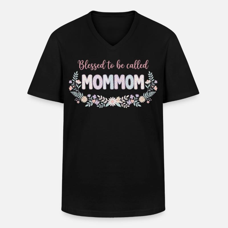 Mama, Oma-Blumen, süßes Oma-Geschenk - Männer-T-Shirt mit V-Ausschnitt - Schwarz