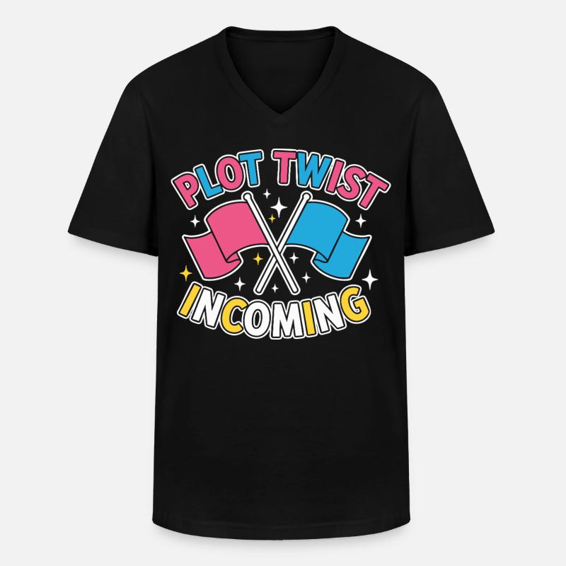 Geschlechter-Enthüllung Plot-Twist – Team Pink Team - Männer-T-Shirt mit V-Ausschnitt - Schwarz