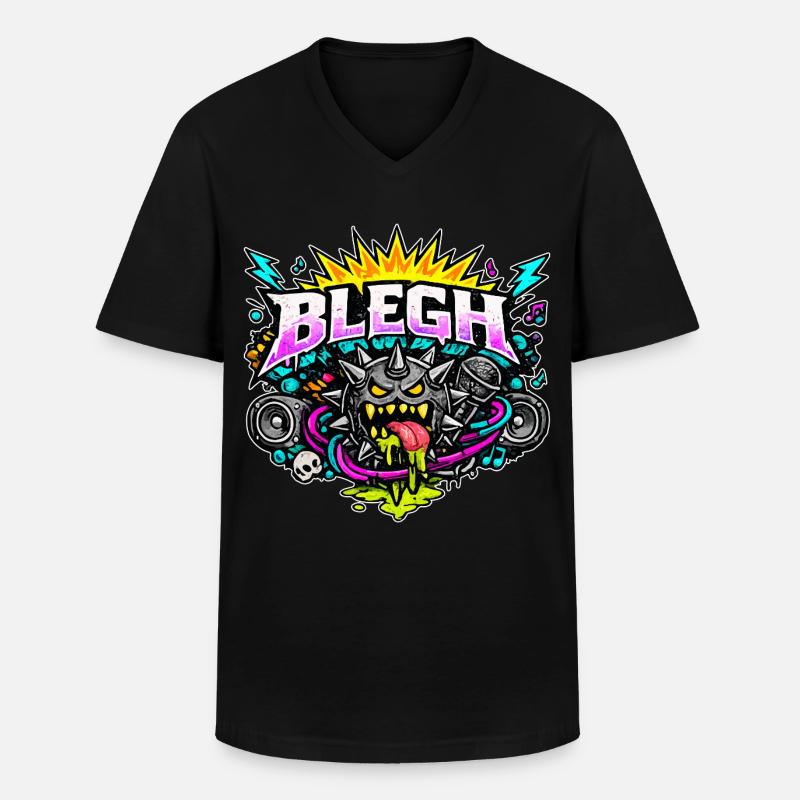 Blegh Comic Edition - Männer-T-Shirt mit V-Ausschnitt - Schwarz