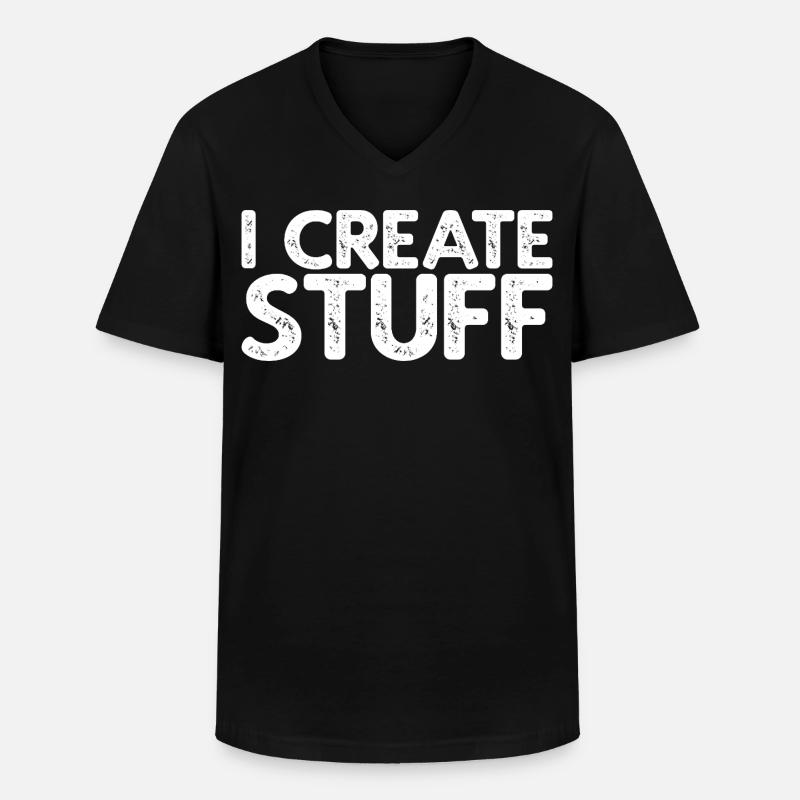 I Create Stuff - Männer-T-Shirt mit V-Ausschnitt - Schwarz
