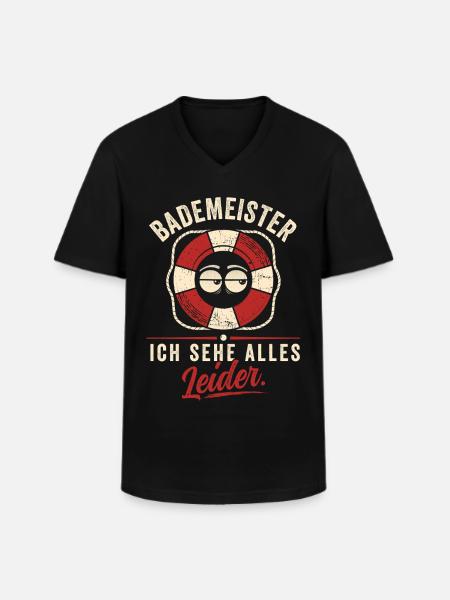 Ich sehe alles. Leider. - Männer-T-Shirt mit V-Ausschnitt - Schwarz