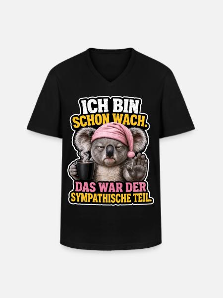 Wach Aber Nicht Ansprechbar - Männer-T-Shirt mit V-Ausschnitt - Schwarz