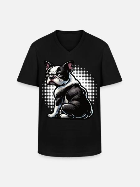 Boston Terrier Boston Terrier Owner Bostie - Men's V-Neck T-Shirt - black
