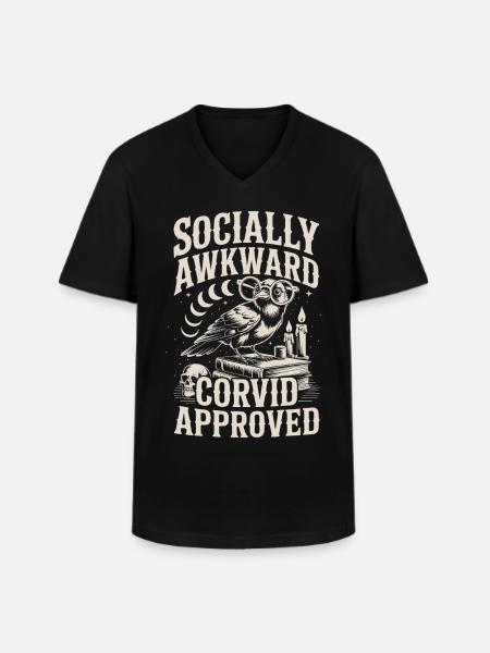 Socially Awkward Owls Design - Men's V-Neck T-Shirt - black