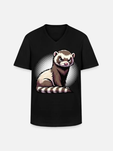Frettchen Frettchenhalter Frettchenbesitzer - Männer-T-Shirt mit V-Ausschnitt - Schwarz