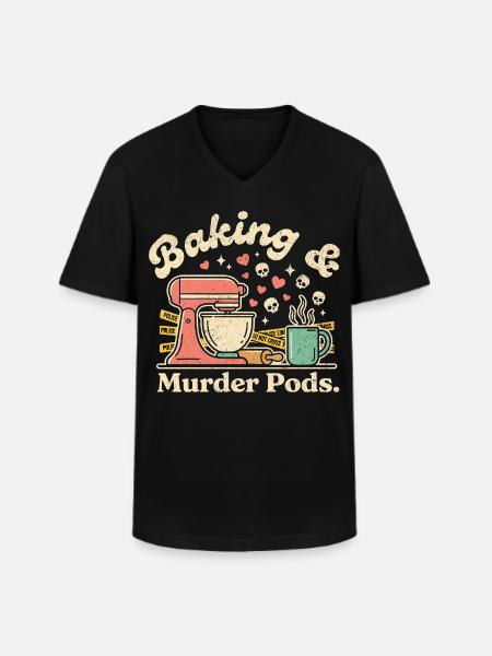 Baking and Murder - Men's V-Neck T-Shirt - black
