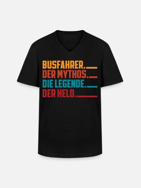 Busfahrer Mythos Legende Held - Männer-T-Shirt mit V-Ausschnitt - Schwarz
