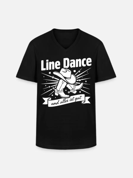 Line Dance Cowboy Boots - Männer-T-Shirt mit V-Ausschnitt - Schwarz