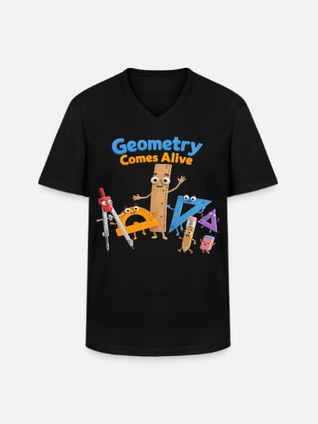 Geometry brought to life - Men's V-Neck T-Shirt - black