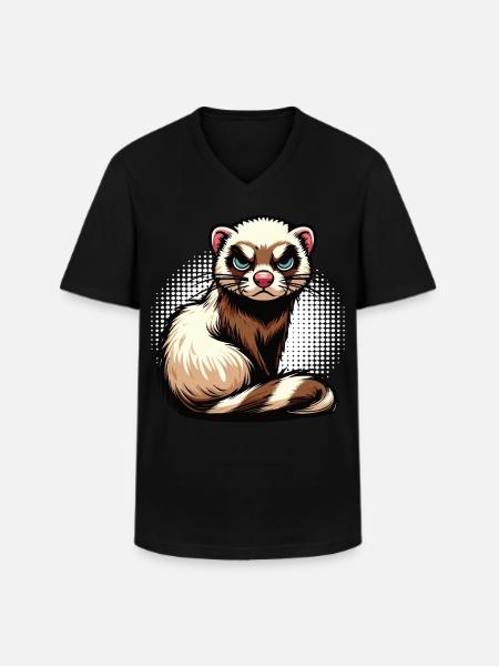 Frettchen Frettchenhalter Frettchenbesitzer - Männer-T-Shirt mit V-Ausschnitt - Schwarz
