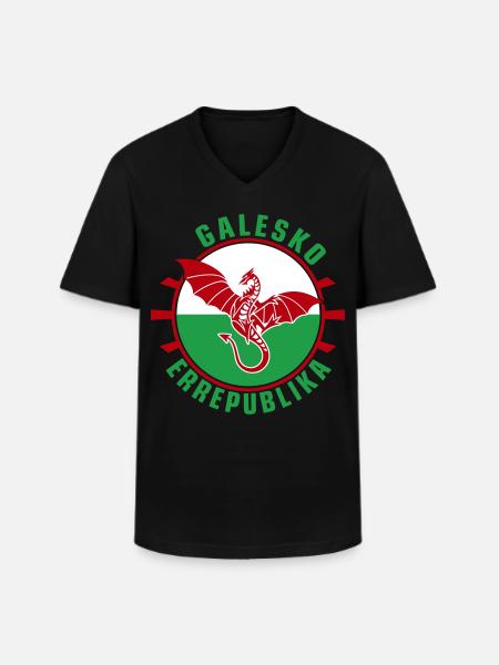 Galesko Errepublika - République galloise - T-shirt col V Homme - noir