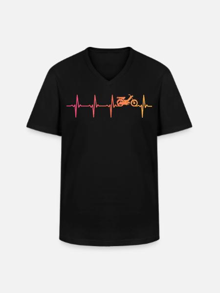 Mope Sonnenuntergangsherzschlag Mope - Männer-T-Shirt mit V-Ausschnitt - Schwarz