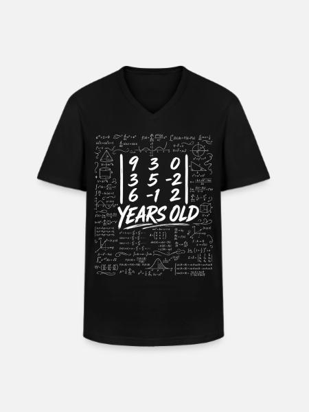 18. Jubiläum. Determinantenmatrix-Mathematik-Nerd lustig - Männer-T-Shirt mit V-Ausschnitt - Schwarz