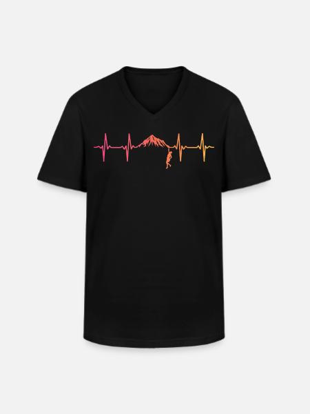 Climbing Sunset Heartbeat Climber - Men's V-Neck T-Shirt - black
