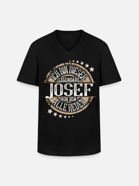 Josef - Männer-T-Shirt mit V-Ausschnitt - Schwarz