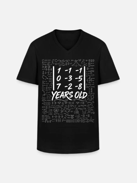 28. Jubiläum. Determinantenmatrix-Mathematik-Nerd lustig - Männer-T-Shirt mit V-Ausschnitt - Schwarz