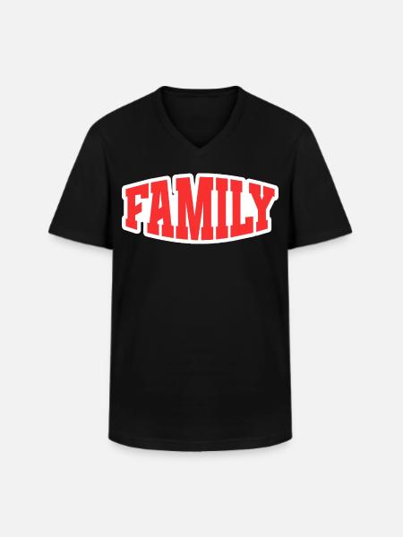 Family - Männer-T-Shirt mit V-Ausschnitt - Schwarz