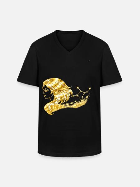Zodiac sign Virgo - Men's V-Neck T-Shirt - black