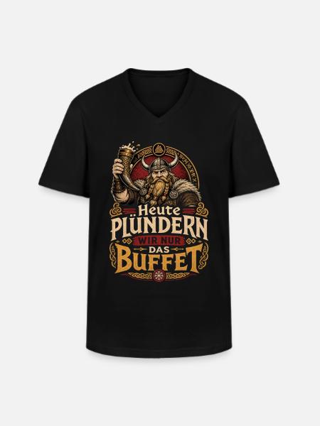 Wikinger - Männer-T-Shirt mit V-Ausschnitt - Schwarz