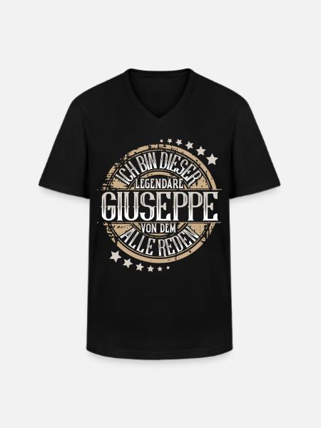 Giuseppe - Männer-T-Shirt mit V-Ausschnitt - Schwarz