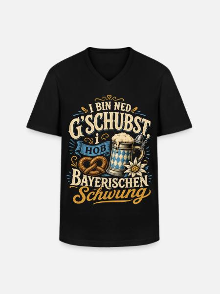 Bayerischer Spruch - Männer-T-Shirt mit V-Ausschnitt - Schwarz