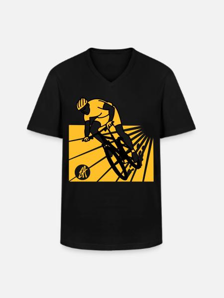 VTT - T-shirt col V Homme - noir