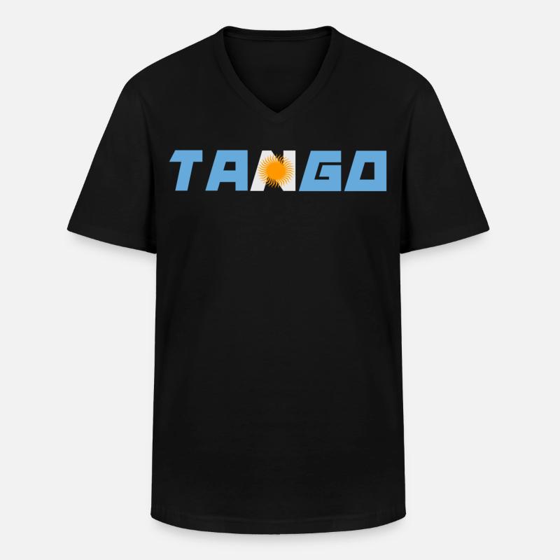 Tango - Männer-T-Shirt mit V-Ausschnitt - Schwarz