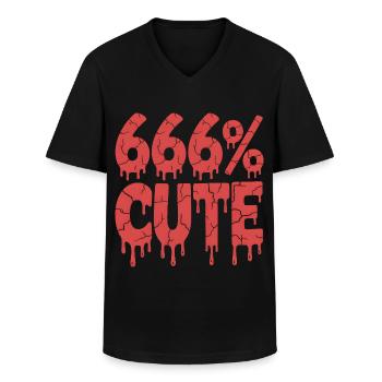 666% Cute! Satanistisches Goth Girl Design - Männer-T-Shirt mit V-Ausschnitt - Schwarz - Vorne - AI Model Male 178 dark (178cm)