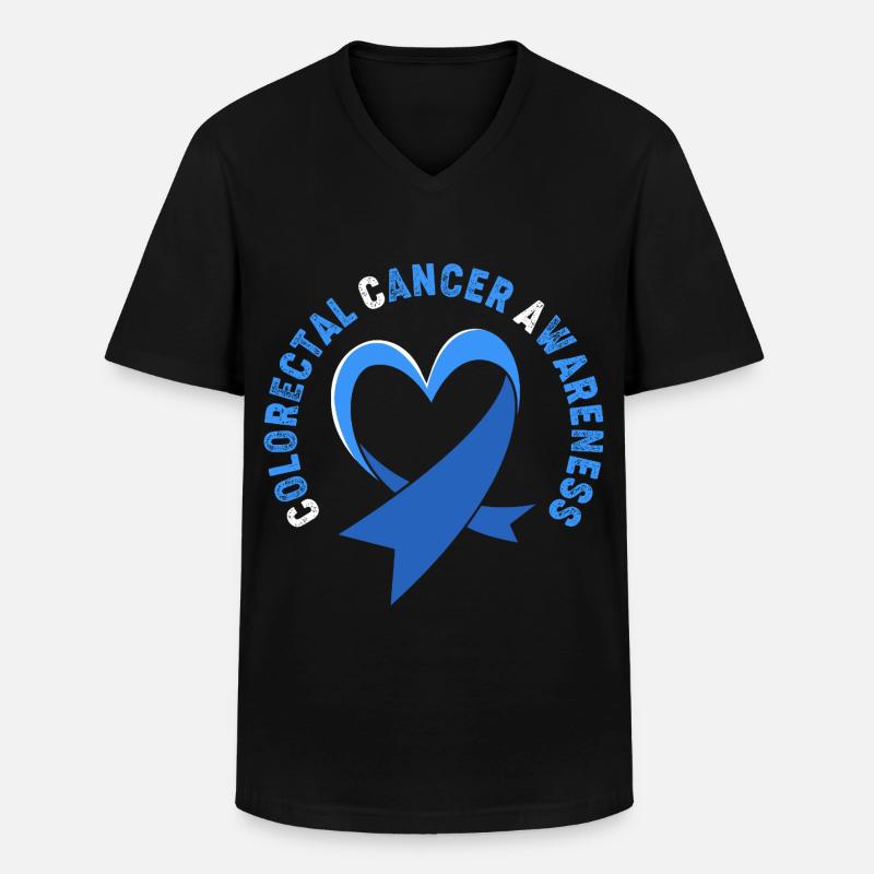 Darm Krebs Dickdarm - Männer-T-Shirt mit V-Ausschnitt - Schwarz