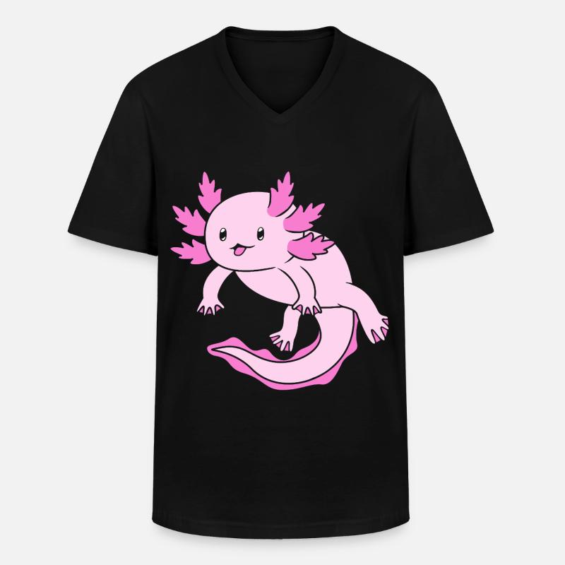 Axolotl - Männer-T-Shirt mit V-Ausschnitt - Schwarz