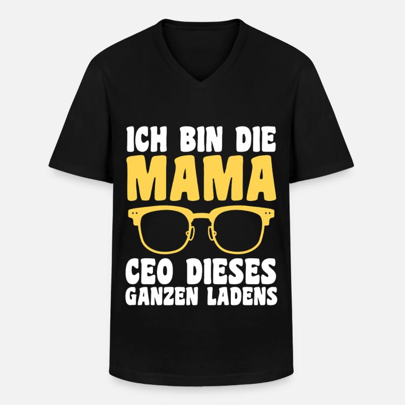 Mutter Team Mama - Männer-T-Shirt mit V-Ausschnitt - Schwarz