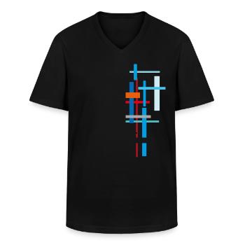 Architecture - Ornement abstrait - T-shirt col V Homme - noir - Devant - AI Model Male 178 dark (178cm)