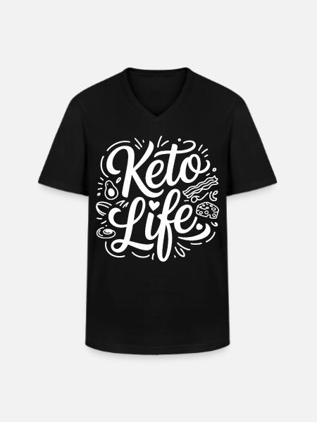 Keto Life Doodle - Men's V-Neck T-Shirt - black