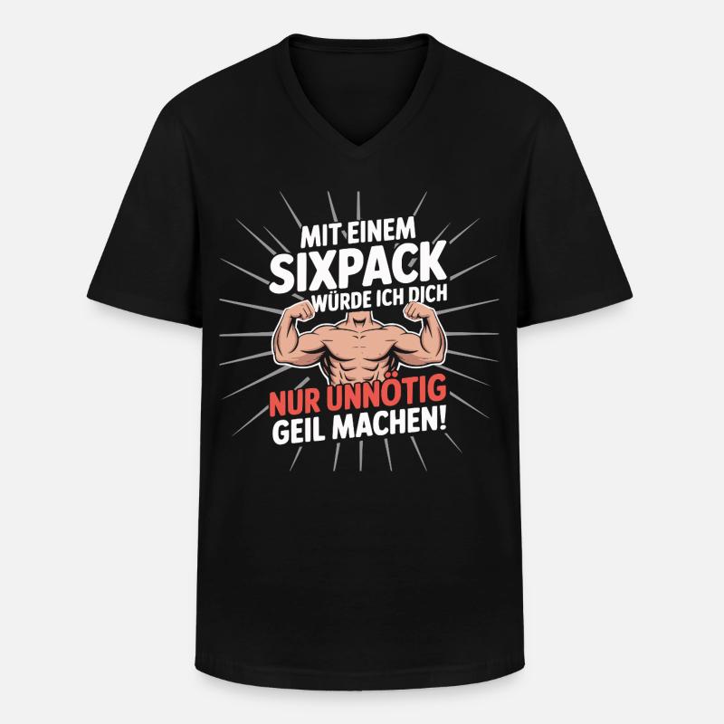 Sixpack - Männer-T-Shirt mit V-Ausschnitt - Schwarz