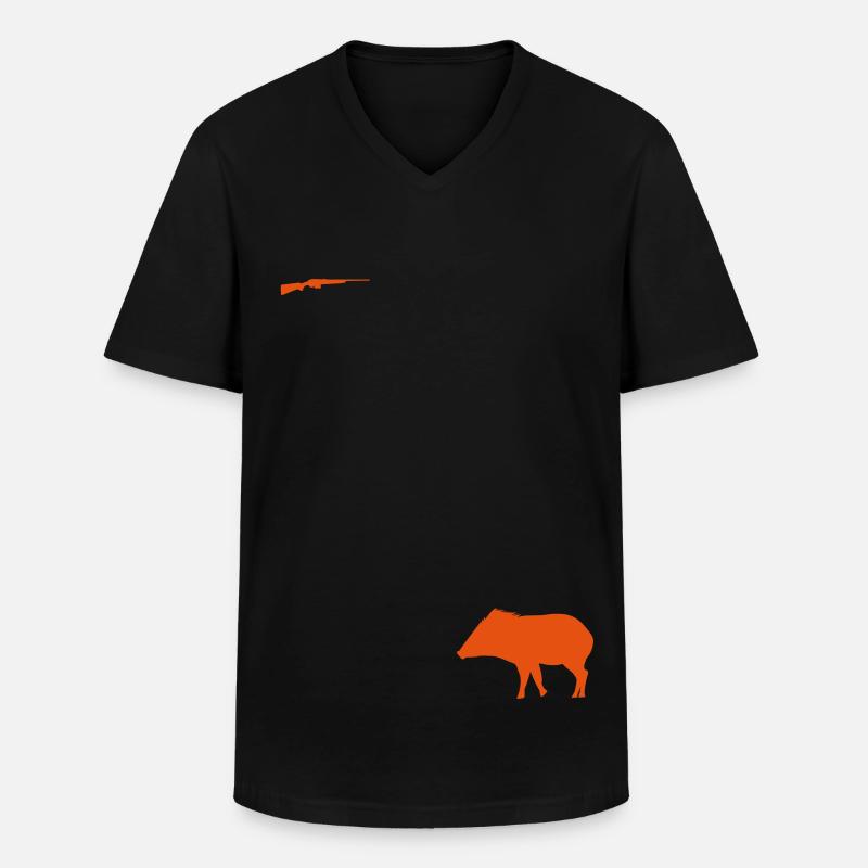 Sanglier - T-shirt col V Homme - noir
