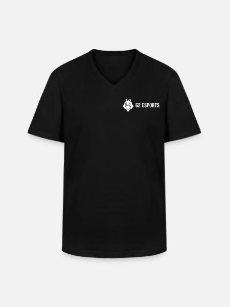 G2 Esports Logo Vit Liten - T-shirt med V-ringning herr - svart