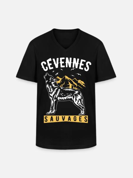 Cévennes Sauvages - T-shirt col V Homme - noir