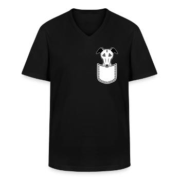 Whippet - Männer-T-Shirt mit V-Ausschnitt - Schwarz - Vorne - AI Model Male 178 dark (178cm)