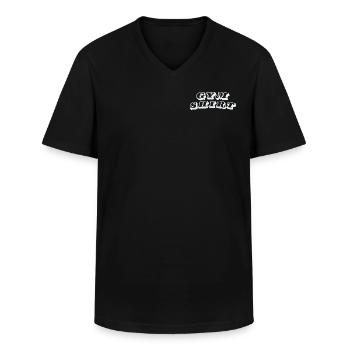 Gym Shirt for Fitness Lovers - Men's V-Neck T-Shirt - black - Front - AI Model Male 178 dark (178cm)