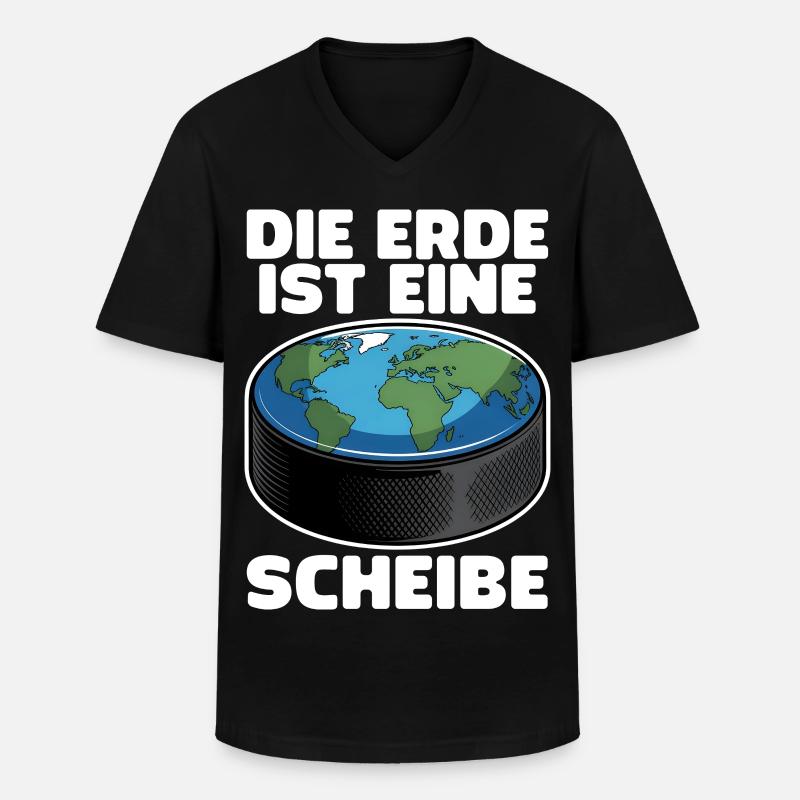 Eishockey Puck Scheibe Eishockeyteam - Männer-T-Shirt mit V-Ausschnitt - Schwarz