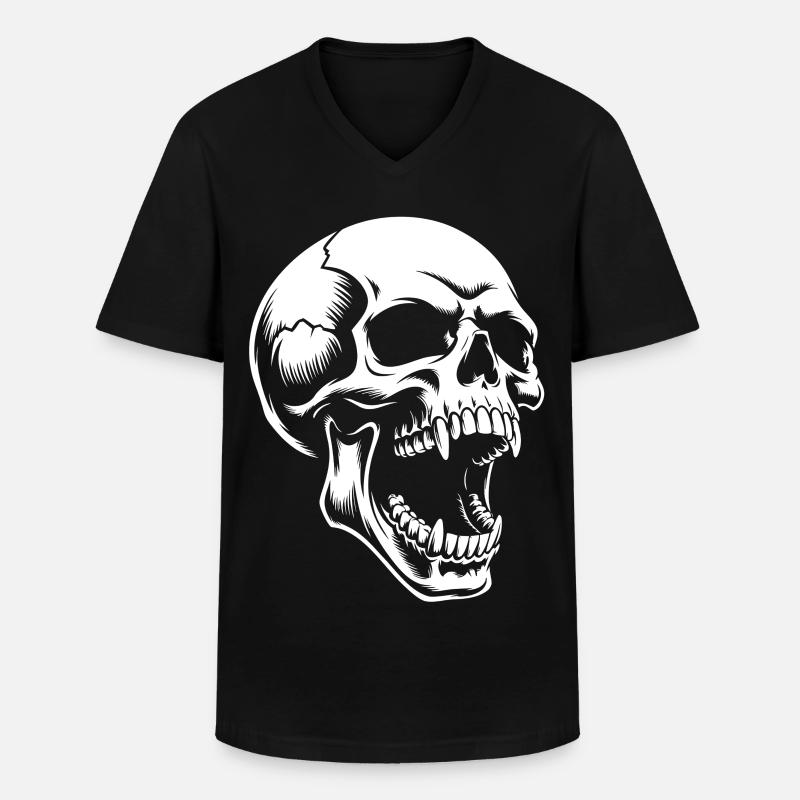 Schreiender Schädel - Männer-T-Shirt mit V-Ausschnitt - Schwarz